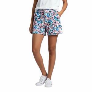 Tommy Hilfiger Womens Chino Shorts 12 Floral Print Blue & Pink 100% Cotton Twill